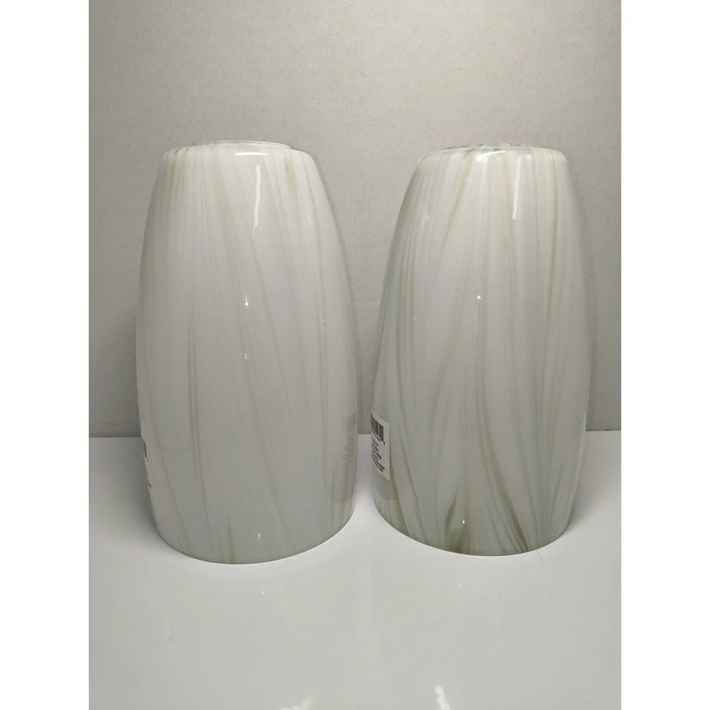 NEW Style Selections Champagne Opal Shimmer Glass Pendant Light Shade Set Of 2